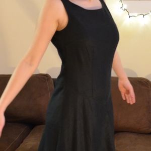 Linen Midi Dress Lined Style & Co. Black